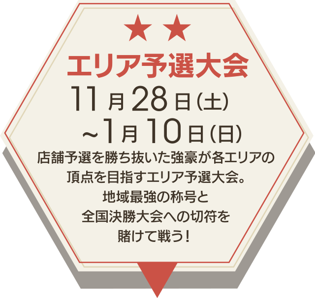 エリア決勝大会 11月28日(土)～1月10日(日)